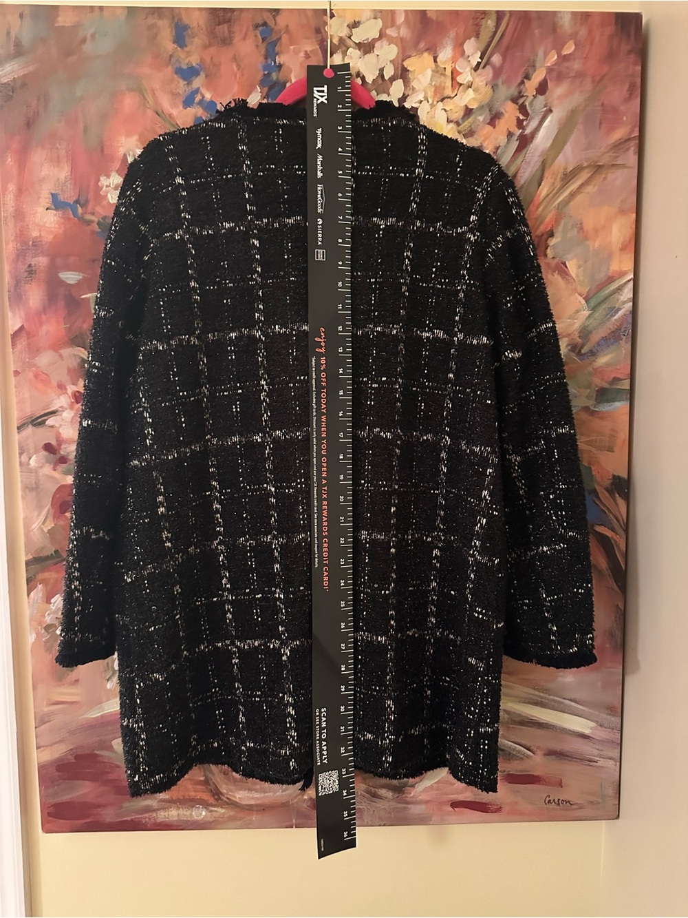 Black Tweed Long Jacket - Picture 2 of 4